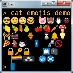 Mintty displaying emojis